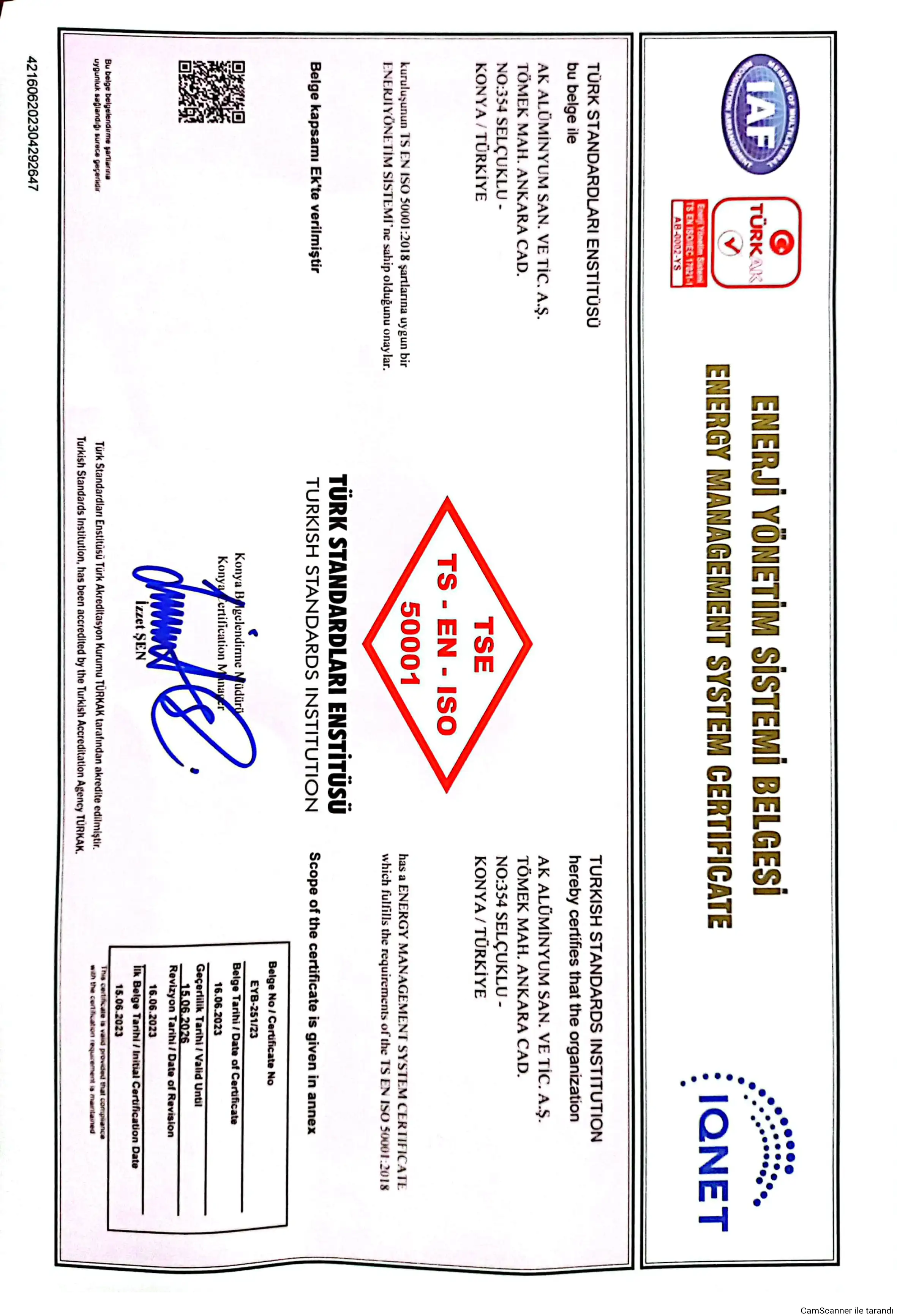 TS EN ISO 50001