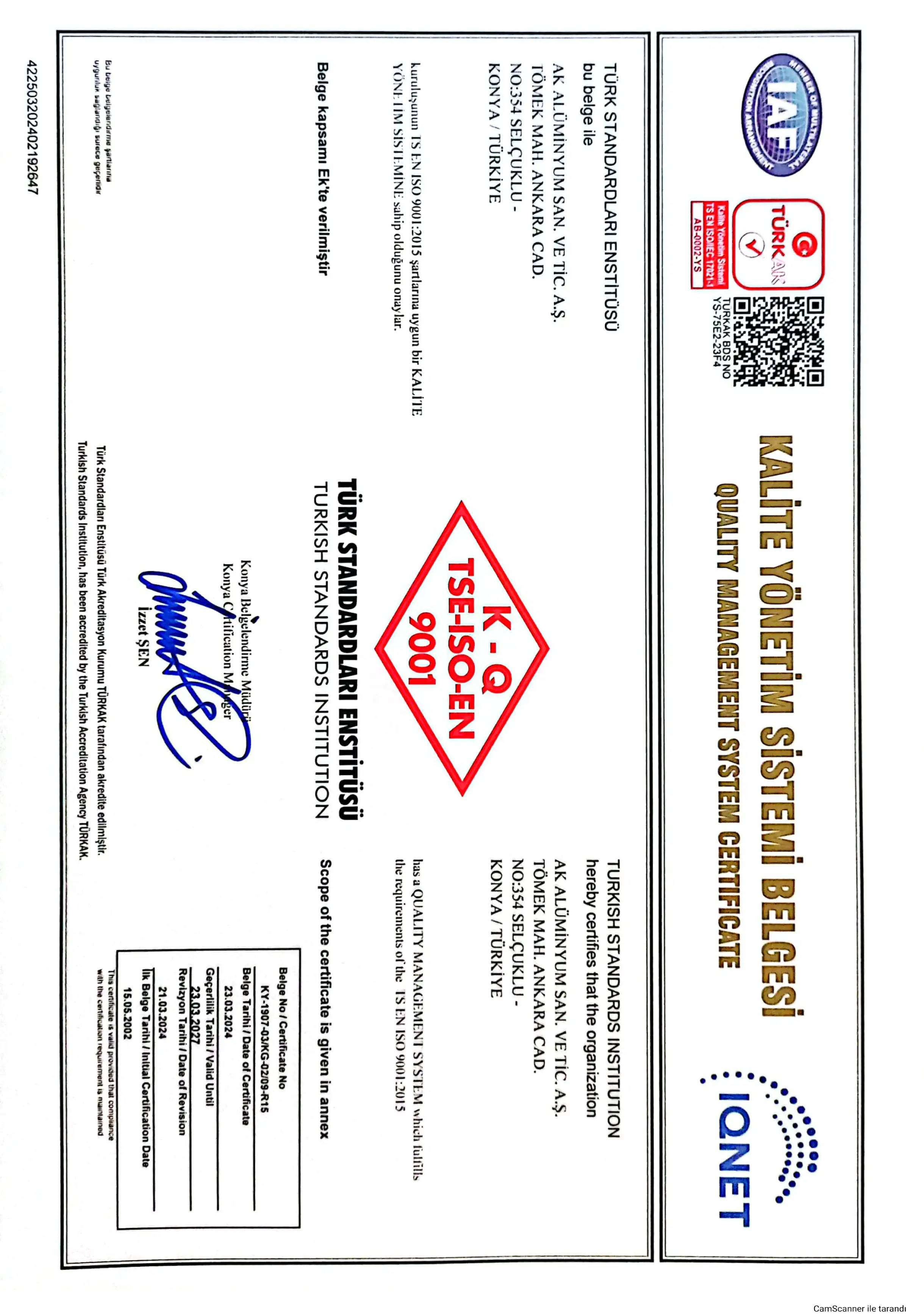 TSE EN ISO 9001-2024